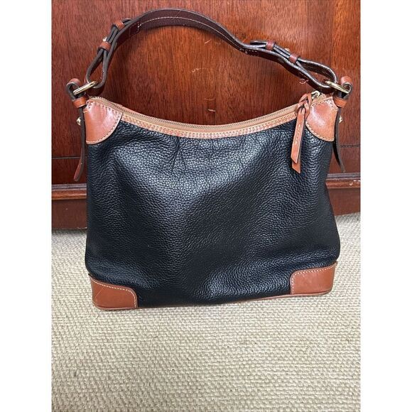 Dooney & Bourke Hobo Bag Black and Brown Pebbled Leather J8616963 - Picture 15 of 15